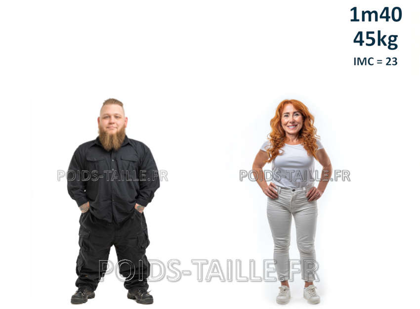 Personnes d'1m40 pour 45kg