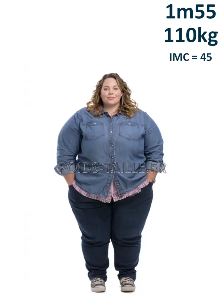 1m55 155cm 110kg Femme