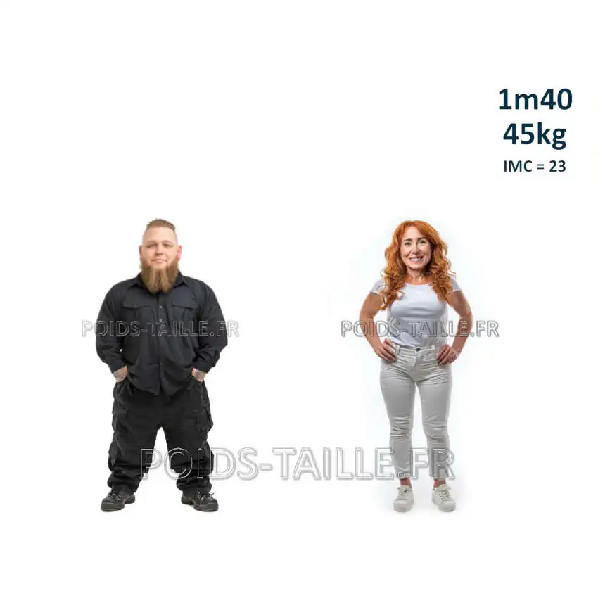 Personnes d'1m40 pour 45kg