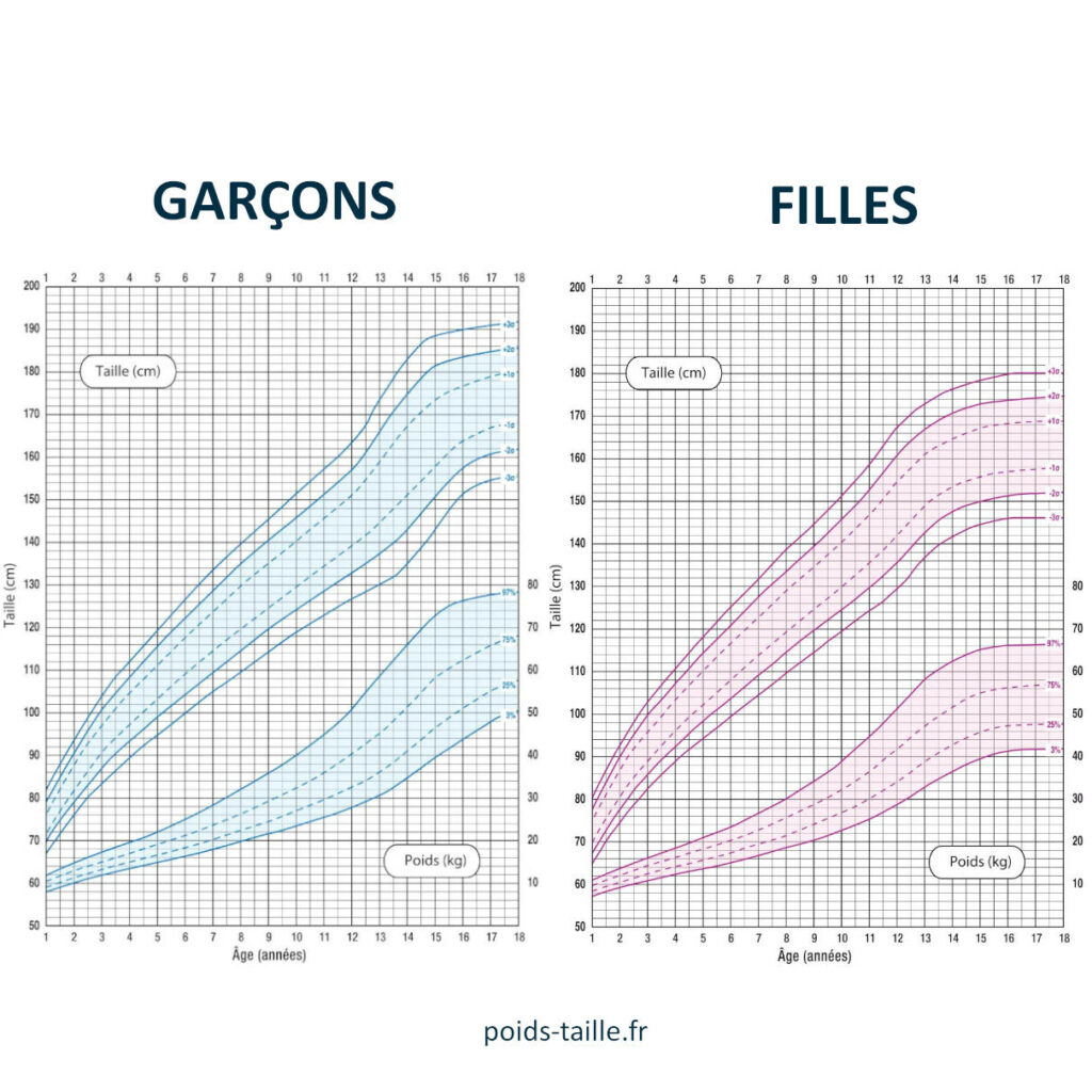 courbes croissance poids taille enfants