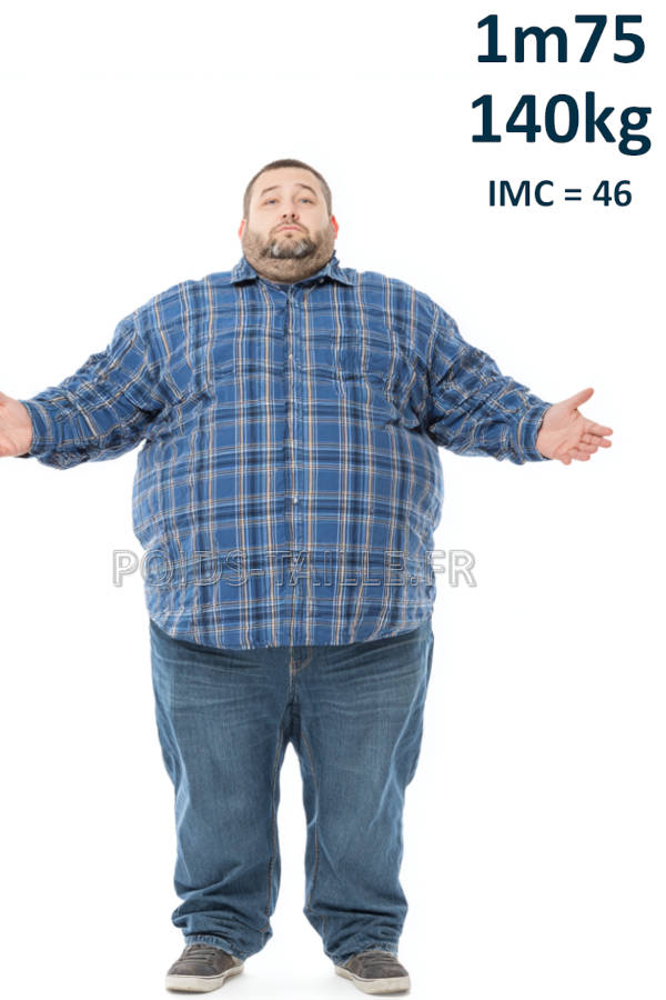 Homme 1m75 140kg